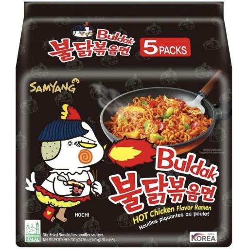 Samyang Buldak Hot Chicken Flavour Ramen Noodles (Pack of 5x140g) 700g