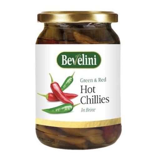 Bevelini Green & Red Hot Chillies 280g